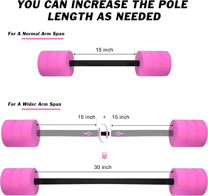 Hikeen Aquatic Exercise Dumbbells Water Dumbbell Pool Resistance Aquatic Fitness Barbells with 4 High-Density EVA Foam Pool Weights Dumbbells, for Water Aerobics Weight Loss