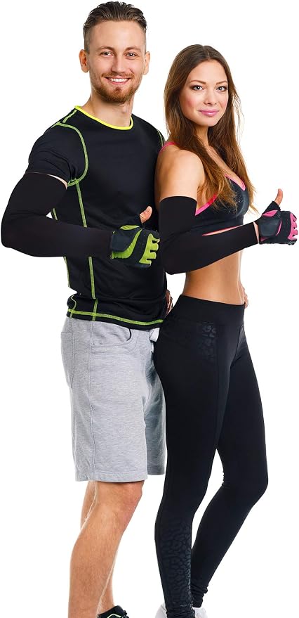 Mudder 8 Pairs UV Sun Protection Cooling Arm Sleeves for Men Women Youth Silk Compression Arm Cover Breathable Outdoors Sport