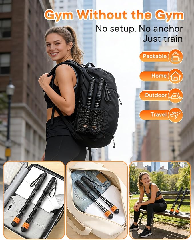 Weighted Ropeless Battle Ropes — 3 Pack Adjustable Portable Ropeless Battle Ropes for Home Gym, Workout Exercise Rope for Low-Impact Workout, HIIT and Low-Impact Aerobic Training for Men & Women