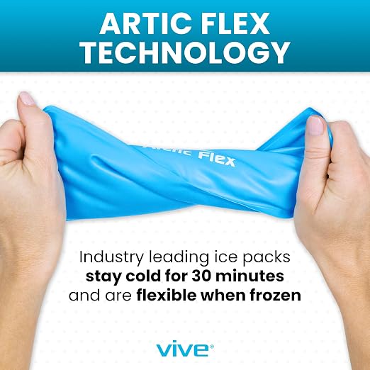 Vive Knee Ice Pack Wrap - Cold/Hot Gel Compression Brace for Pain Relief | Strap for Arthritis Pain, Tendonitis, ACL, Athletic Injury, Osteoarthritis, Women, Men, Running, Meniscus, Patella, & Surgery