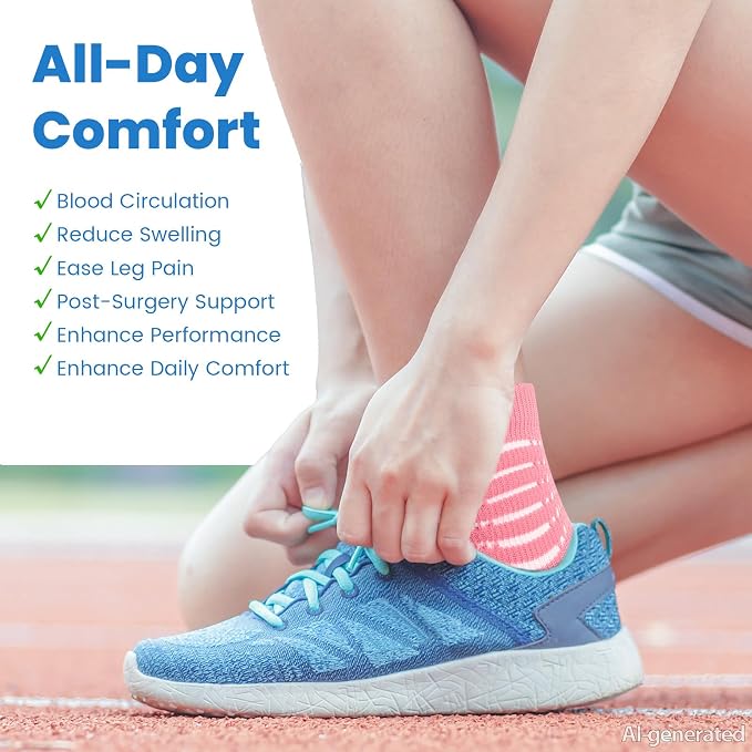 IRAMY Ankle Compression Socks for Women Men Plantar Fasciitis Relief 3/5 Pairs Cushioned Athletic Running Socks
