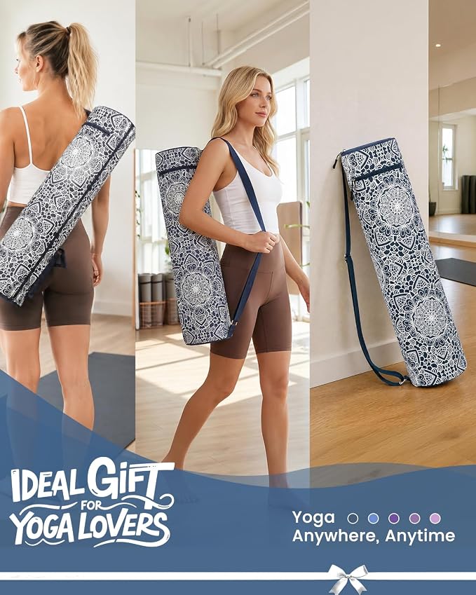 Gonex Yoga Mat Bag, Full-Zip Mat Carrier | 600D Oxford Fabric, Wet Pocket, Front Zip Pocket, Adjustable Strap, Fits Mats up to 26"