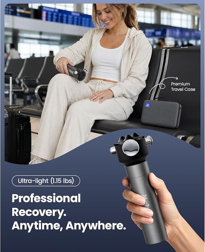 BOB AND BRAD VibeFlow Vibration Massager (Not Percussion), FSA-HSA Eligible Deep Tissue Handheld Therapy Massager Gun for Sensitive Joints, Fascia Release, Trigger Point, Full Body Relief & Recovery