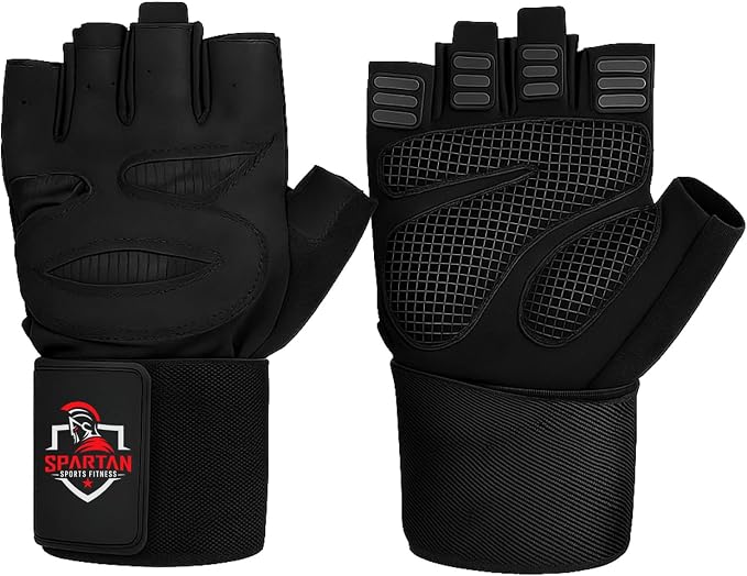 Spartan Gym Gloves for Men & Women – Weight Lifting Gloves with Wrist Support, Full Palm Protection, Breathable Non-Slip Grip for Weightlifting, Workout, Training, Fitness, Crossfit, Exercise