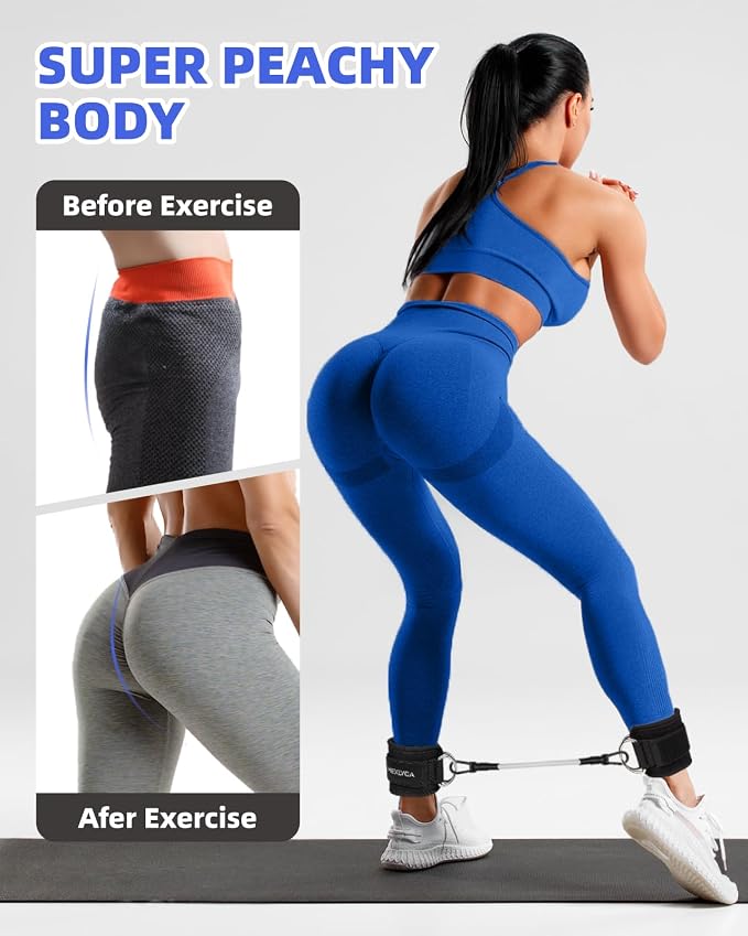 Resistance Bands Set โ Resistance Band and Adjustable Ankle Exercise Bands with Cuffs Great Equipment for Training, Working Out, Yoga,Home Gym with Training Guidance & Carry Bag,Set of 8