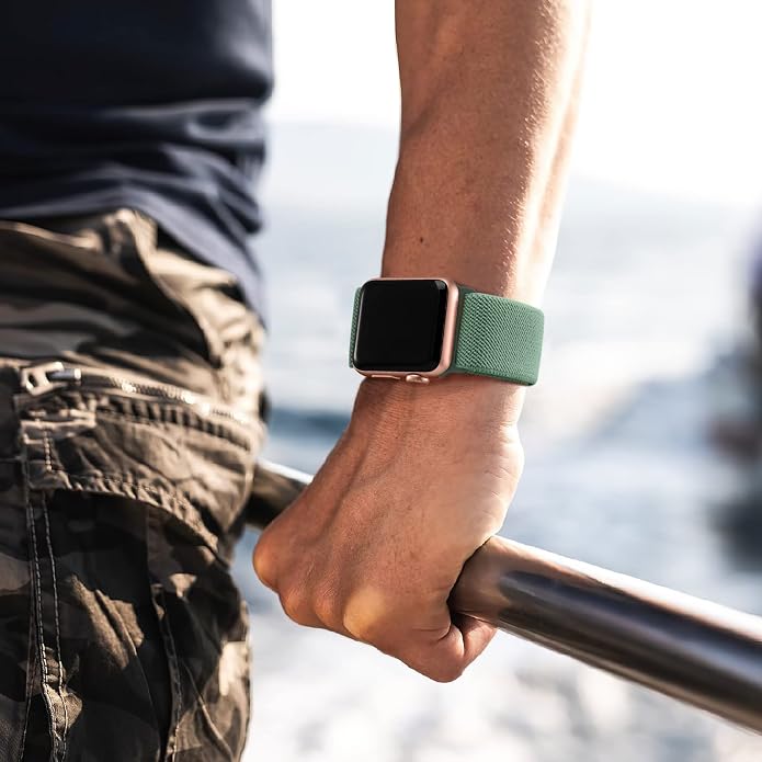 Lerobo Braided Band Compatible with Apple Watch Series 11 10 9 8 7 46mm 45mm 41mm Ultra SE 3 2 1 49mm Series 6 5 4 3 44mm 40mm 38mm 42mm Men iWatch Bands Women Stretchy Nylon Solo Loop Sport Strap