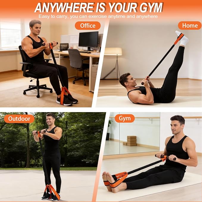 2026 Upgrade Pedal Resistance Bands with Handle - Multifunction Thickened Latex Tubes Foot Pedal Resistance Band - Fashion Puller Sit Up Equipment for Men Women for Full Body Exercise