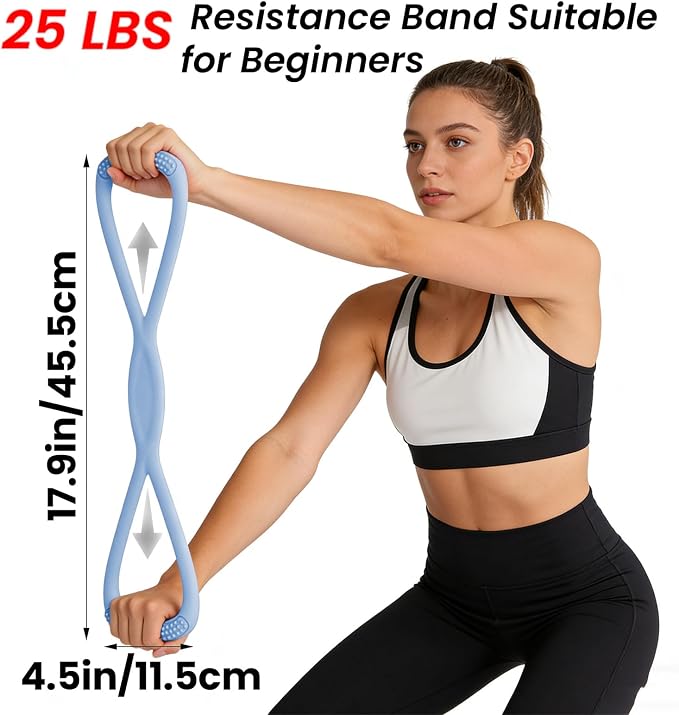 Figure 8 Resistance Band, Figure 8 Resistance Bands for Women Men,Resistance Band Figure for Working Out, Non-Slip Handles, Home Gym, Yoga & Physical Therapy
