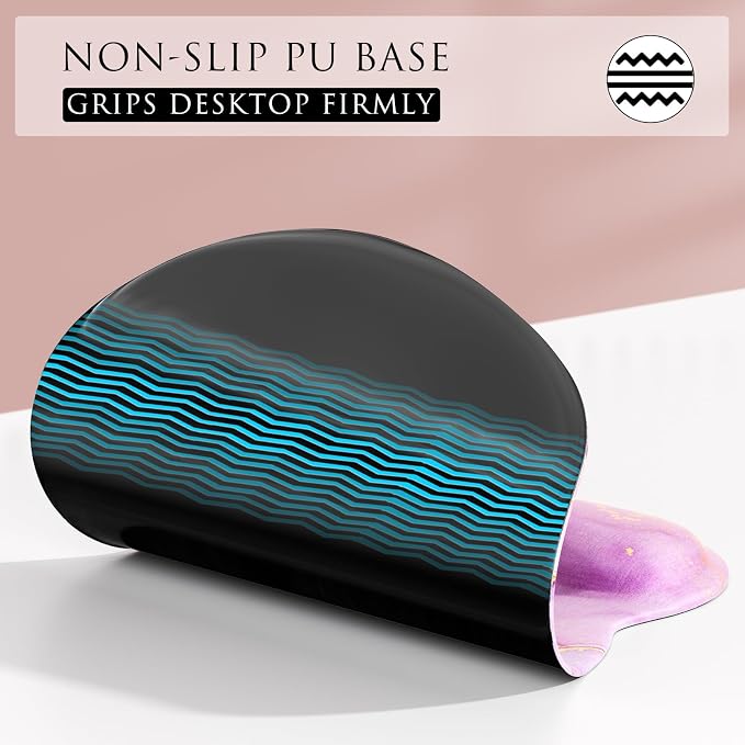 MROCO Ergonomic Mouse Pad with Gel Wrist Rest, 9.4 x 8.1 in, Pink Marble | Ergonomic Shape Design, Multiple Pattern Options, Gel Wrist Comfort, Smooth Lycra Surface, Non-Slip PU Base
