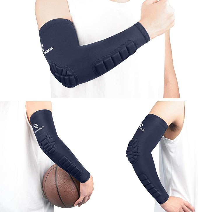 2PCS Padded Elbow Forearm Sleeves Compression Arm Protective Support