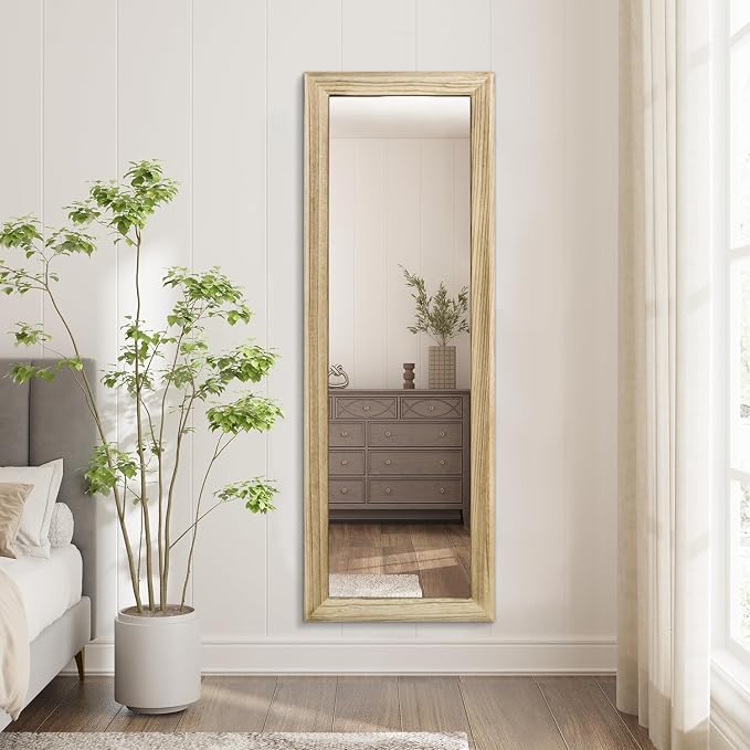 AAZZKANG Full Length Door Mirror Wooden Frame Large Mirrors for Wall 47"x16" Rectangular for Bedroom Living Room Bathroom Dressing Room Home Entryway