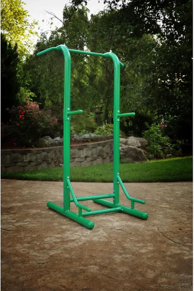Stamina Pull Up Bar Tower & Dip Station, Free Standing Outdoor Home Gym Equipment - Adjustable and Portable Workout Stand for Calisthenics Body Weight Training
