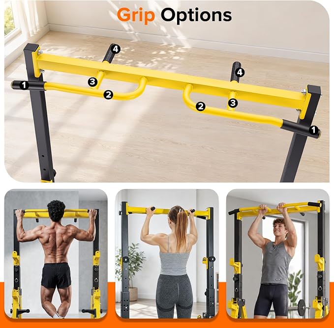 Foldable Power Tower Pull Up Bar Station, Adjustable Height | Portable Free Standing,700lbs Load Max, Adjustable Height fits Man,Woman,Power Tower Pull Up Dip Station, Multi Grips