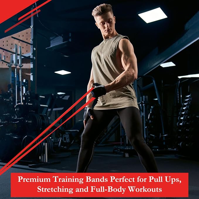 Foilswirl 8 Pcs Resistance Bands for Working Out | Pull Up Assistance Bands, Fitness, Full-body Training, Physical Therapy and Stretch Workout for Men, Women, Home, Outdoor