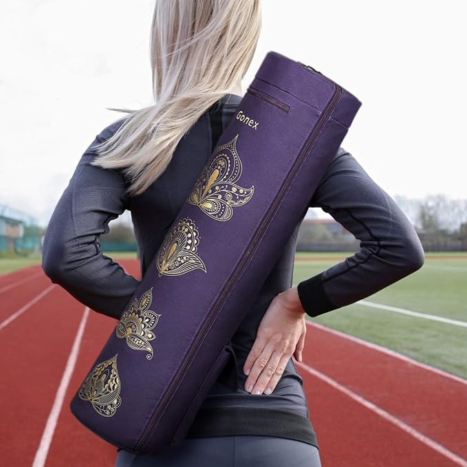 Gonex Yoga Mat Bag, Full-Zip Mat Carrier | 600D Oxford Fabric, Wet Pocket, Front Zip Pocket, Adjustable Strap, Fits Mats up to 26"