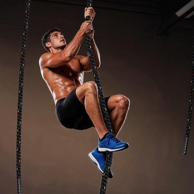 Climbing Rope Gym Workout - 1.5inch Diameter with 10FT 15FT 20FT 30FT 40FT Gym Climb Rope Heavy Duty Workout Exercise Ropes for Adults Indoor Outdoor Strength Training