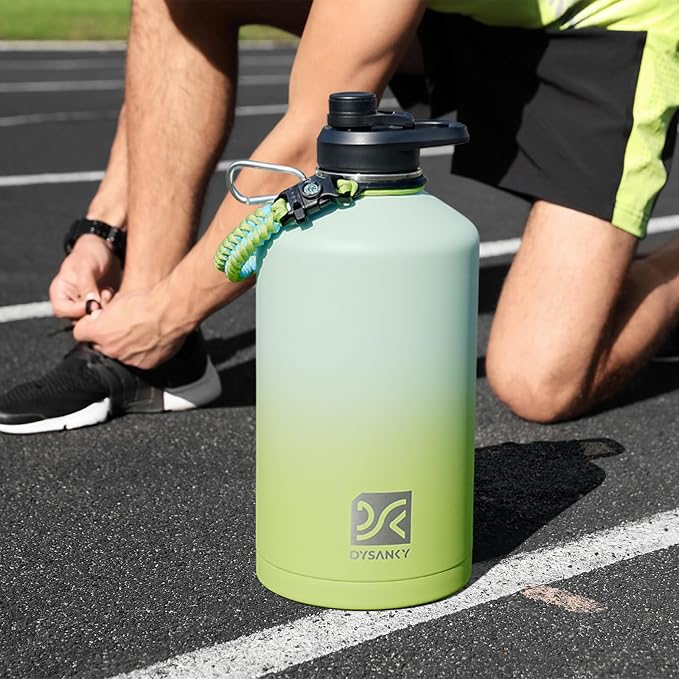 DYSANKY 1 Gallon Insulated Water Bottle | Upgraded Thickened Stainless Steel Metal Portable Sports Large Water Jug for Gym and Hiking with Carrier Bag, Handle Strap | BPA-Free 128 oz