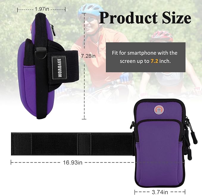 Phone Holder for Running Armband, Small Cell Phone Crossbody Bags for Women Kids, iPhone 17 16 16e 15 14 13 12 11 Pro Max Xs Xr X Plus Mini Galaxy Ultra S26 Key Pouch Workout Sports Arm Bands
