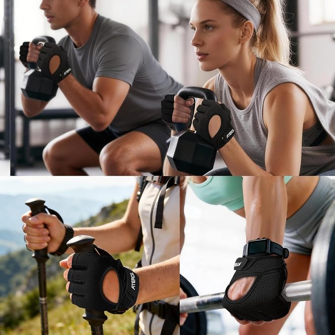 ATERCEL Gym Gloves for Women, Workout Gloves for Gym Weightlifting Exercise | Full Palm Protection | Breathable & Lightweight | For Men & Women | Cycling & Climbing Ready