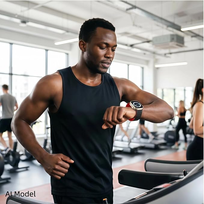 Magnetic Band Compatible with Apple Watch Ultra 3/2/1 Band for Men 49mm 46mm 45mm 44mm 42mm, Silicone Sport Waterproof Loop Strap Magnet Link for iWatch Series SE 11 10 9 8 7 6 5 4 3 2 1(BlackRed)