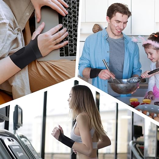 2-Pack Wrist Brace & Wrap for Carpal Tunnel,Wrist Sprains & Tendonitis | Ultra-thin elastic,Massage Bumps,Adjustable Compression,Supports Carpal Tunnel, Wrist Sprains & Daily Activities