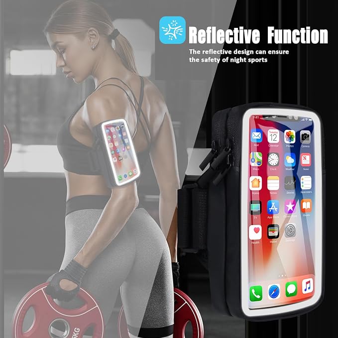 Phone Holder for Running Armband Cell Phone Holder iPhone 17 16 16e 15 14 13 12 11 Pro Max Xs Xr X Plus Mini Samsung Galaxy Ultra S26, Sports Arm Bands Sleeve Fit Workout Exercise Gym Hiking