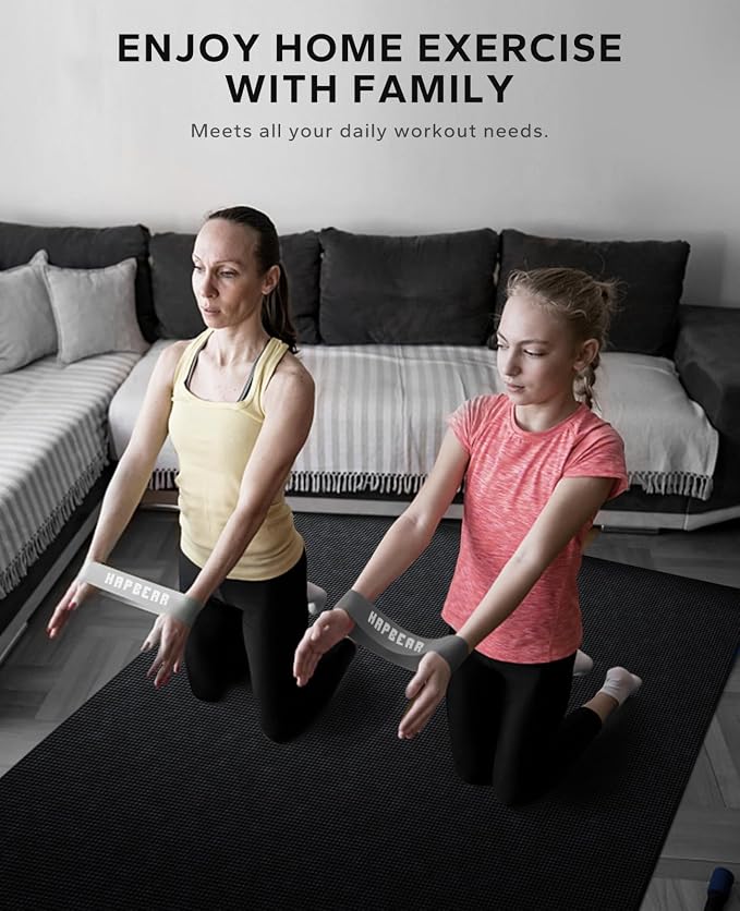 HAPBEAR Large Exercise Mat-6'x4'/7'x5'/6'x8'/6'x9'/6'x10'/6'x12'x 1/3"(8mm) | Non-Slip, Ultra Durable, Thick Workout Mat for Home Gym Flooring, Cardio, Yoga & Fitness; High-Density, Shoes-Friendly