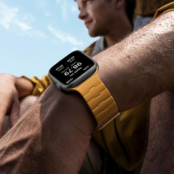 Bandletic Magnetic Silicone Watchband Compatible with All Apple Watch | Strong Magnet Sport Strap for iWatch Ultra 49mm Series 11-1 SE 46mm 45mm 44mm 42mm 41mm 40mm 38mm, Ideal for Men Women