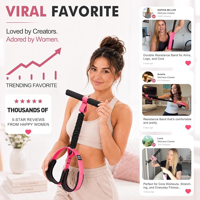 Pedal Resistance Band with Handle, Upgraded Durable Thickened Latex Tubes and Soft Foam Fabric Foot Pedal, Sit Up Exercise Equipment for Abdomen, Waist, Arm, Core/ABS, Leg, Physical Therapy
