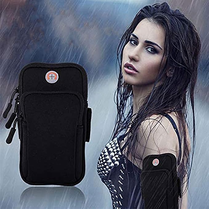 Phone Holder for Running Armband iPhone 17 16 16e 15 14 13 12 11 Pro Max XS XR Plus Mini Galaxy Ultra S26 S25 S24 S23 S22 S21 Note 20 10 Pouch Bag, Arm Band Sleeve Fit Sport Gym Hiking Black