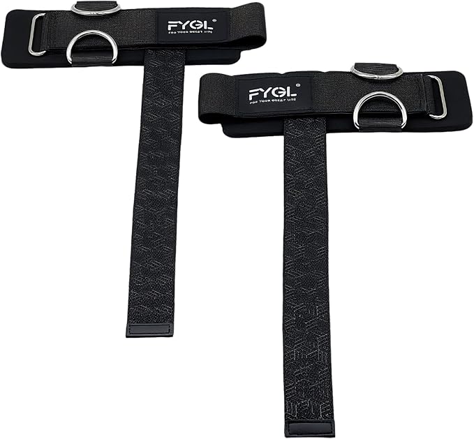 Double D Ring Weightlifting Straps - Neoprene Padding | Anti-slip silicone grip with adjustable fit for deadlifts and cable machines