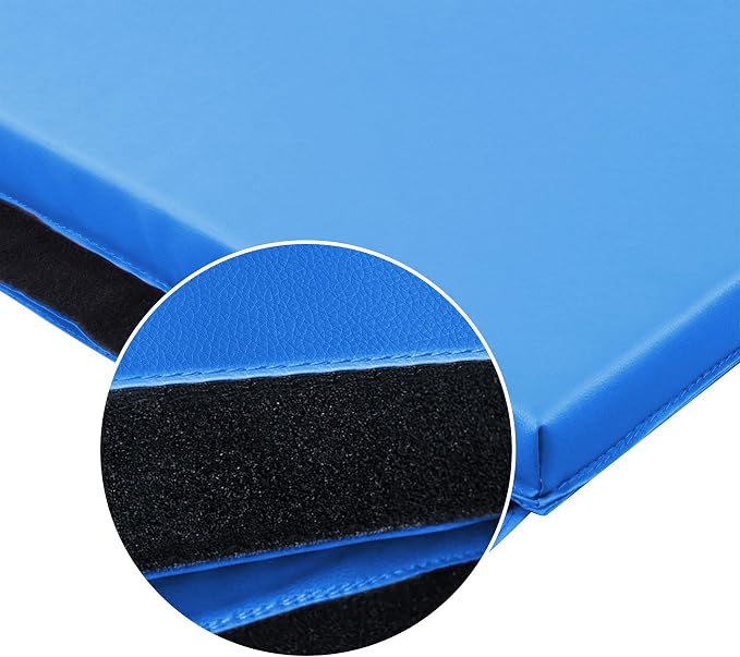 BalanceFrom 6x4 Feet 4-Panel Folding Gymnastics Mat – 2-Inch Thick Pad with Vinyl Surface and Carrying Handles for Tumbling, Yoga, Pilates, Home Workouts, and Martial Arts