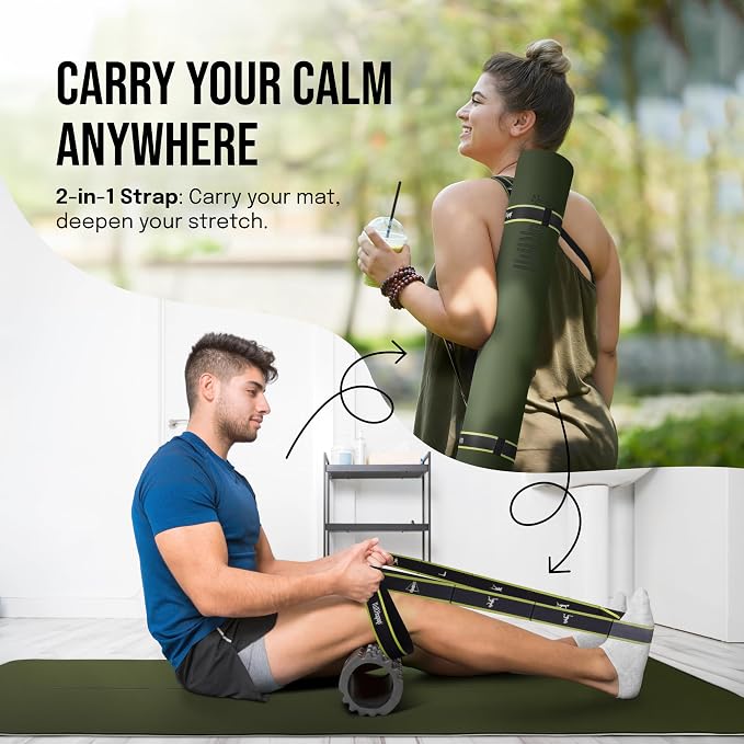 Gogokiwi Extra Wide Yoga Mat for Men Women (72"L x 36"W) Non Slip Fitness & Exercise Mat with Alignment Marks for Yoga, Pilates, Floor Workouts
