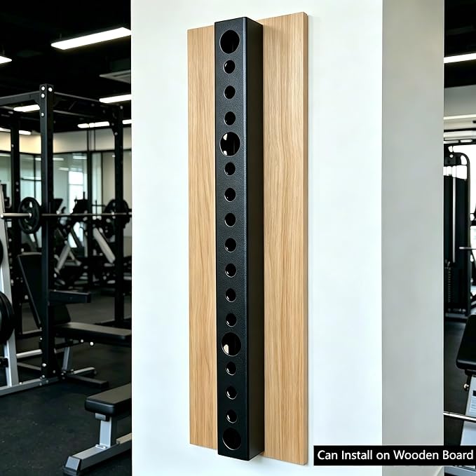 AHTAPFON Wall Storage Stringer,Wall-Mounted Storage Tube,Width 3x3" For Placement Weight Plate,Landmine Attachment, Resistance Bands,Save Space in Home Gym