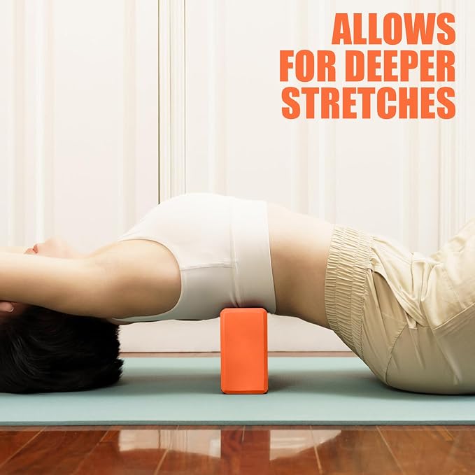 Septo 2 Pcs Yoga Blocks, 9x6x3 Inch Foam Blocks for Pilates | High density EVA foam Yoga Props lightweight non-slip surface for meditation stretching balance training