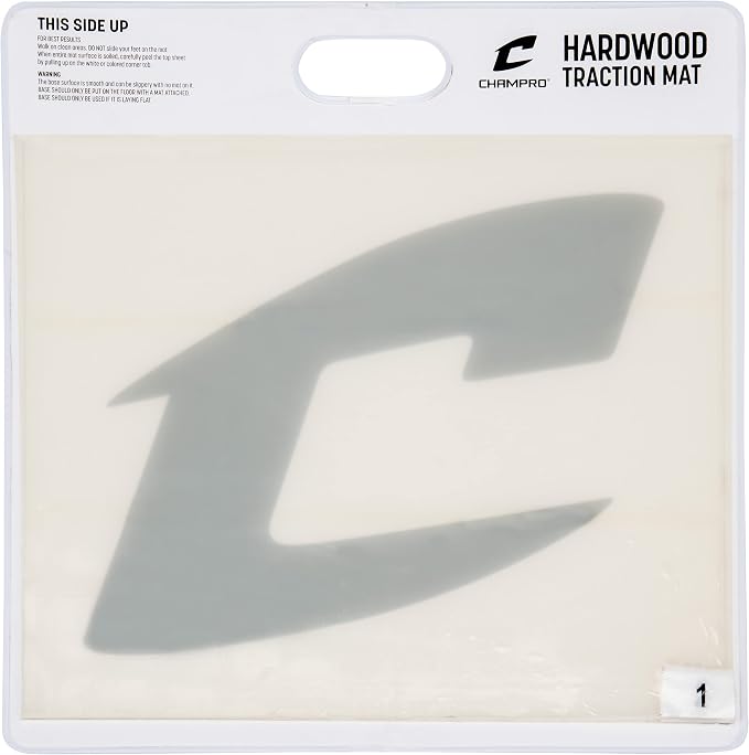 CHAMPRO Hardwood Floor Shoe Traction Mat for Basketball Court and Gym Floors, White