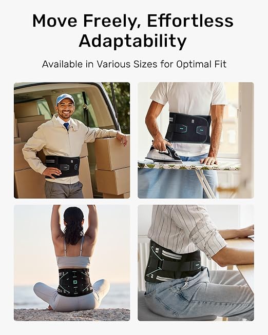 Rakiie Back Brace for Lower Back for Women Men, Elastic Back Support Belt with 8 Stays for Lifting at Work, Breathable Soft Lumbar Support, Blue L