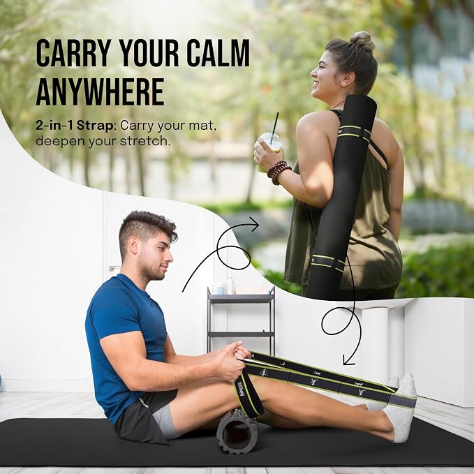 Gogokiwi Extra Wide Yoga Mat for Men Women (72"L x 36"W) Non Slip Fitness & Exercise Mat with Alignment Marks for Yoga, Pilates, Floor Workouts
