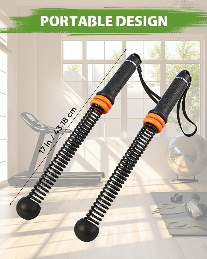 Saker Ropeless Battle Ropes Cordless Workout Rope, Adjustable Weighted Inertia Training Equipment, Portable Battle Rope Alternative for HIIT Strength Cardio, Quiet Home Gym Fitness Equipment