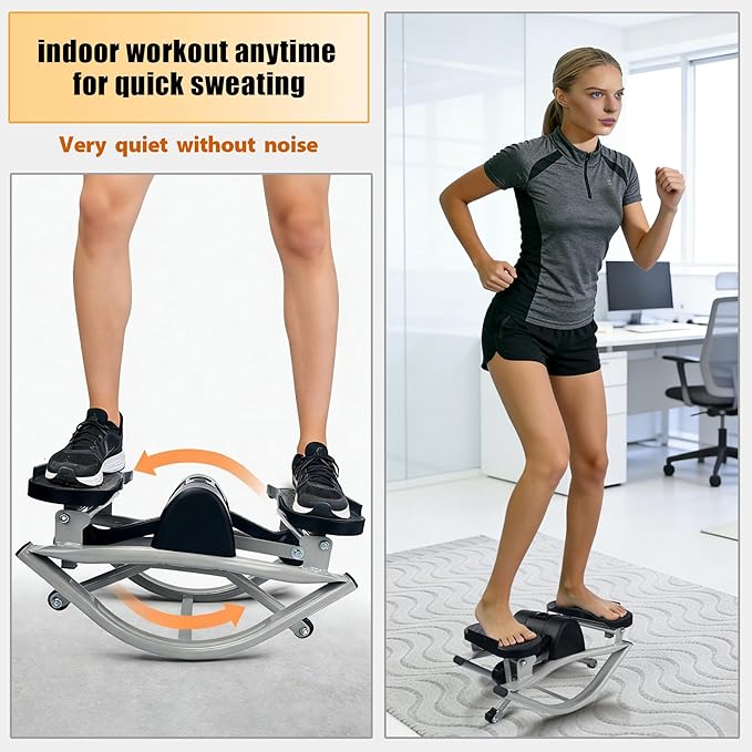 Rock Stepper Machine with Digital Display,Workout at Home,Office | Digital display, side-to-side motion, home workout, arm leg glute exercise,home fitness, full body workout