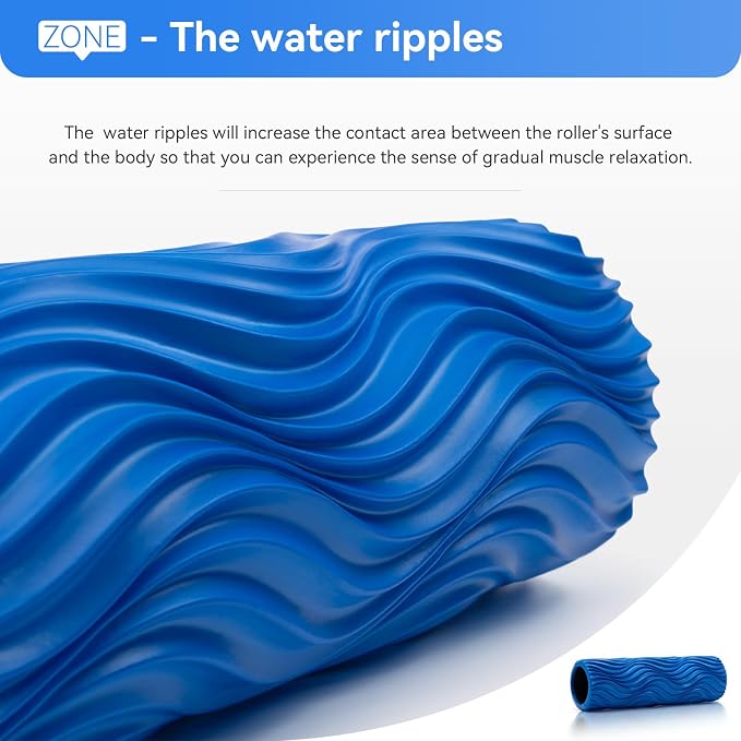 SUBCULTUREPICK Medium Density Foam Roller for Deep Tissue Muscle Massage | 15" Wave Textured Muscle Back Roller for Back and Leg Muscles - Self Myofascial Release of Painful, Fitness for Pilates, Yoga