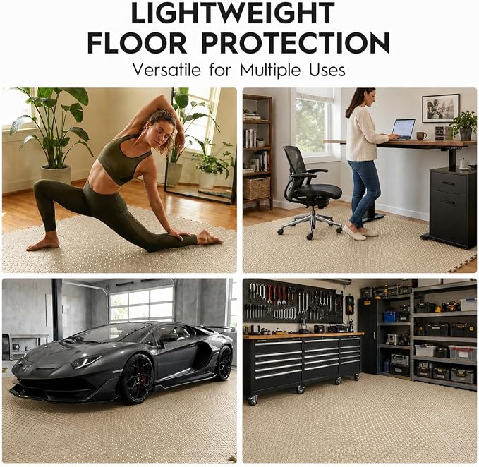18pcs Puzzle Exercise Mat, 12.6"x12.6"x0.4", 18sqft EVA Interlocking Foam Floor Tiles, Protective, Water-Resistant Flooring for Home Gym & Workout Equipment