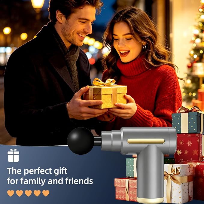 Massage Gun, Electric Massager, Suitable for Whole Body to Relieve Fatigue, Replaceable Massage Head Impact Massager, The Best Choice for Gift Giving (Gray-720)