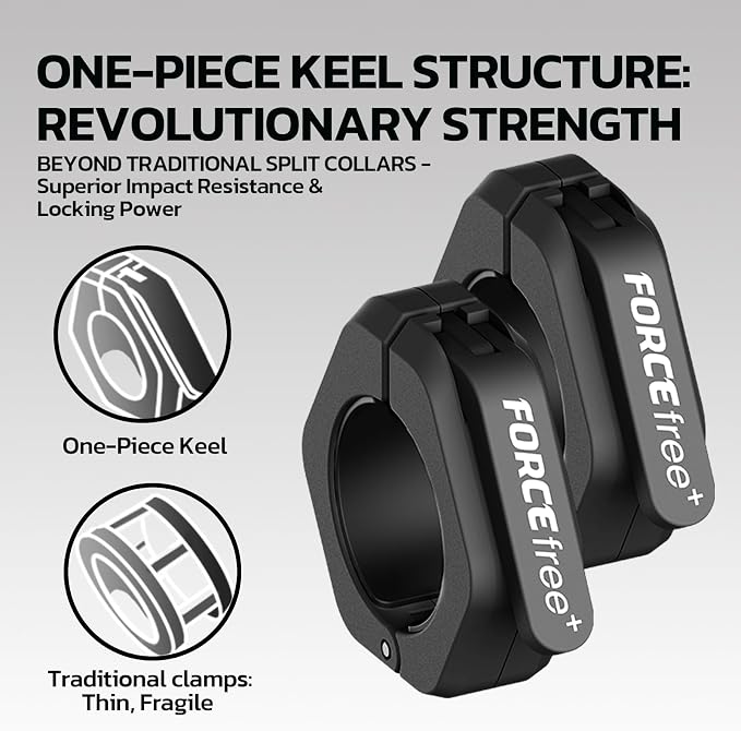 Barbell Clips (Pair), Barbell Clamps, Quick Release Olympic Barbell Clamps with Anti Slip TPR Grip, Barbell Collars for Secure Weightlifting & Powerlifting