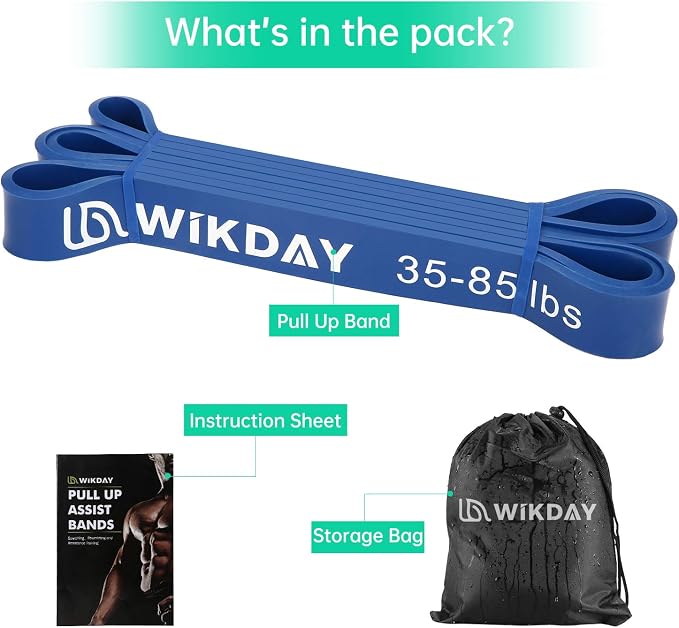 WIKDAY Resistance Bands for Working Out, Exercise Bands, Workout Bands, Pull Up Assistance Bands for Body Stretching Training Physical Therapy Muscle Training for Men & Women