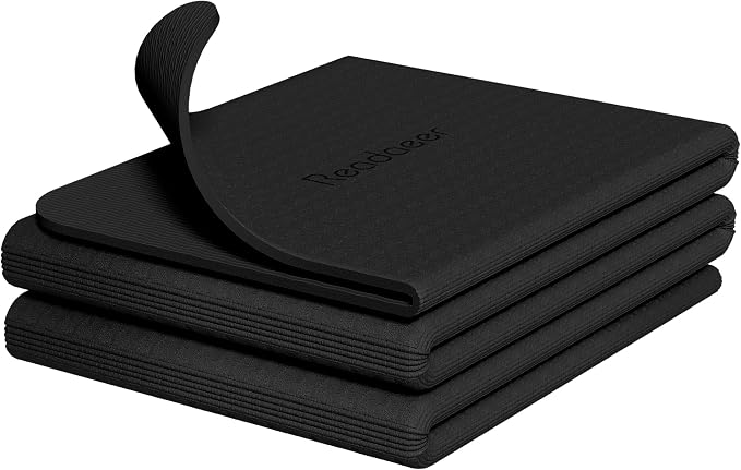Readaeer Foldable Yoga Mat for Travel Folding Yoga Mat 6mm Thick with Carrying Bag, Non-Slip TPE Exercise Pilates Mat for 72" L x 24" W x 0.24 Inch | TPE Exercise Mat With Carrying Bag for Home Workout, Yoga, Pilates, Stretching