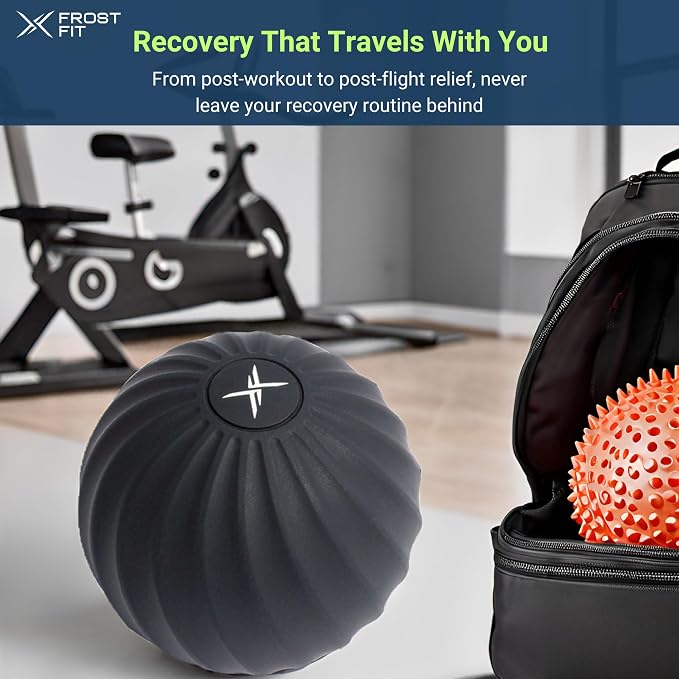 Frost Fit VibePro Pulse - Vibrating Massage Ball Massager - Deep Tissue Therapy Ball with 4 Speeds - Myofascial Release & Pain Relief