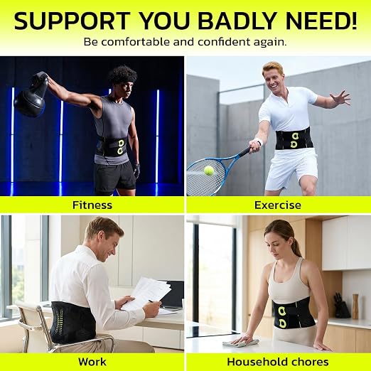 Back Brace for Lower Back Pain Relief with 360-Degree Biochemical Hug Support, Back Support Belt for Men and Women, Soft Breathable Fabric Lumbar Support for Herniated Disc, Sciatica S