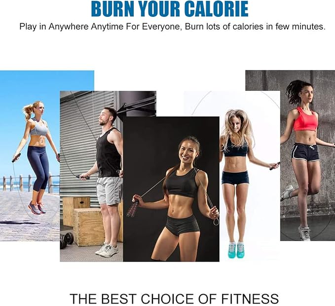 Redify Adjustable Jump Rope,Jump Ropes for Fitness for Men Women | Workout and Exercise,Cardio,Boxing,Weight Loss,Speed Rope,Slim Body at Home School Gym,Suitable for All Ages