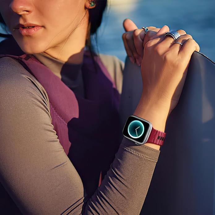 Bandletic Magnetic Silicone Watchband Compatible with All Apple Watch | Strong Magnet Sport Strap for iWatch Ultra 49mm Series 11-1 SE 46mm 45mm 44mm 42mm 41mm 40mm 38mm, Ideal for Men Women